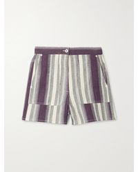 Loewe - Paula's Ibiza Striped Linen And Cotton-Blend Shorts - Lyst