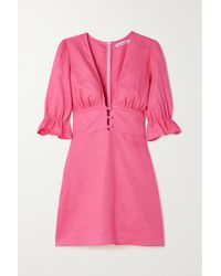 Reformation Simi Linen Mini Dress - Pink