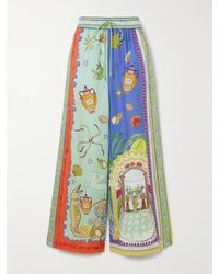 ALÉMAIS - Sam Pauletto Surrealist Summer Hose Mit Weitem Bein Aus Bedrucktem Leinen - Lyst