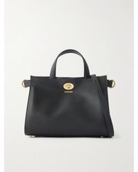 Burberry - Cotswolds Mini Checked Canvas-Trimmed Leather Tote - Lyst