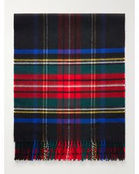 Johnstons of Elgin - Fringed Checked Wool Scarf - Lyst
