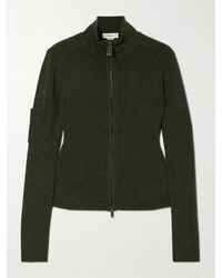 Victoria Beckham - Merino Wool-Blend Zip-Up Sweater - Lyst