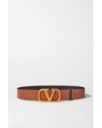 Valentino Garavani Vlogo Reversible Leather Belt - Brown