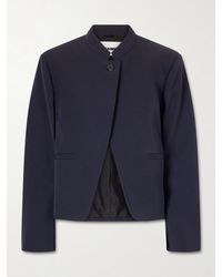 Jil Sander - Cropped Asymmetric Wool-Twill Jacket - Lyst