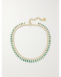 SHAY - Dot-Dash Kette Aus 18 Karat Mit Smaragden Und Diamanten - Lyst