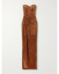 Alex Perry - Gathered Leopard-Effect Devoré Gown - Lyst