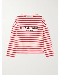 Valentino Garavani - Striped Printed Cotton-Jersey T-Shirt - Lyst