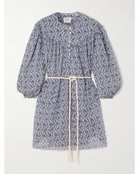 Isabel Marant - Mini-Robe En Voile De Coton À Imprimé Fleuri Et À Ceinture Kildi - Lyst