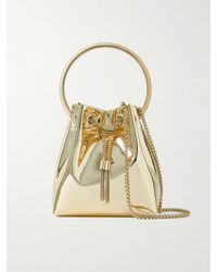 Jimmy Choo - Bon Bon Metallic Mirrored-Leather Bucket Bag - Lyst