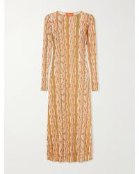 La DoubleJ - Slinky Swing Printed Chiffon Midi Dress - Lyst