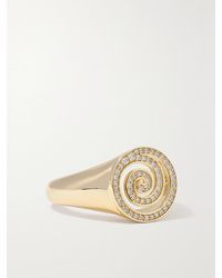 Sydney Evan - Spiral 14-Karat Diamond Signet Ring - Lyst