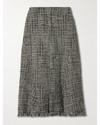 Erdem - Jupe Midi En Tweed Effilé - Lyst
