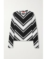 Commission Striped Stretch-jersey Top - Black