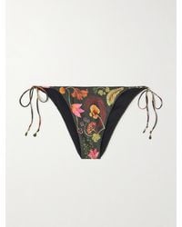 Agua Bendita - Net Sustain Poema Habitat Embellished Floral-Print Recycled Bikini Briefs - Lyst