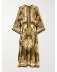 Zimmermann - Mahon Printed Silk-Satin Midi Dress - Lyst