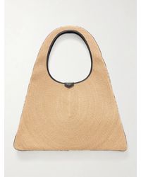 Alaïa - Leather-Trimmed Paper Straw Shoulder Bag - Lyst