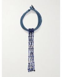 Le Sundial - The Sculptural Waxed-Cotton, Pearl And Sodalite Necklace - Lyst