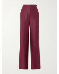 Gabriela Hearst - Vesta Wool, Silk And Linen-Blend Flared Pants - Lyst