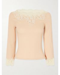 Doen - Riana Lace-Trimmed Cotton-Blend Jersey T-Shirt - Lyst