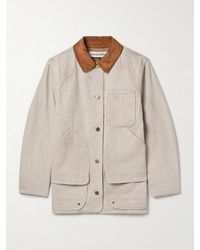 Veronica Beard - Abbas Suede-Trimmed Herringbone Cotton Jacket - Lyst