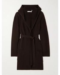 Max Mara - Finezza Belted Ribbed Wool Hooded Cardigan - Lyst