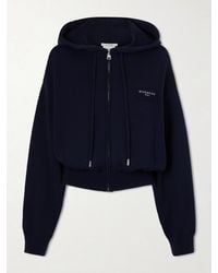 Givenchy - Logo-Embroidered Wool And Cotton-Blend Zip-Up Hoodie - Lyst