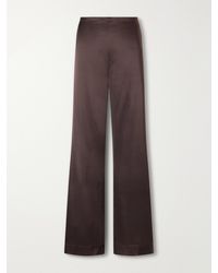 STAUD - Stroll Silk-Dupioni Wide-Leg Pants - Lyst