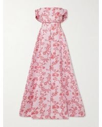 Emilia Wickstead - Robe Du Soir Convertible En Faille À Imprimé Fleuri Auclair - Lyst