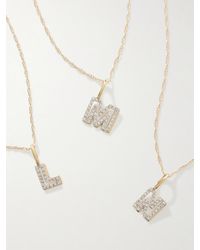 STONE AND STRAND - Varsity Initial Kette Aus 10 Karat Mit Diamanten - Lyst