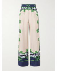 La DoubleJ - Icon Hose Mit Weitem Bein Aus Bedrucktem Seiden-Twill - Lyst