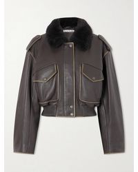 Acne Studios - Shearling Bomber Jacket - Lyst