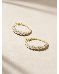 Yvonne Léon - Paire De Maxi Créoles Ovales Torsade 9-Karat And Diamond Earrings - Lyst