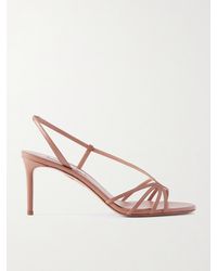 Aquazzura - Talk To Me 75 Metallic Leather Slingback Sandals - Lyst