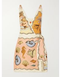 FARM Rio - Rio Souvenir Printed Linen Mini Dress - Lyst