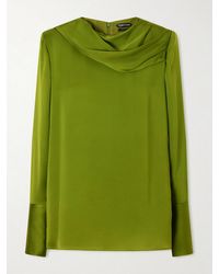 Tom Ford - Draped Silk-Georgette Blouse - Lyst