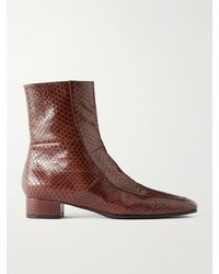 Herbert Levine - Shadow Ban 30 Snake-Effect Leather Ankle Boots - Lyst