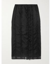 Cecilie Bahnsen - Ocean Ruffled Silk-Organza Midi Skirt - Lyst