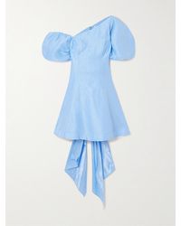 Aje. - Arista Tulip Tie-Detailed Asymmetric Linen-Blend Mini Dress - Lyst