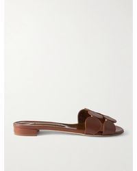 Manolo Blahnik - Haribalmu 10 Cutout Leather Slides - Lyst