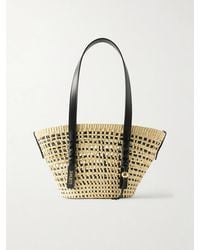 Loewe - Paula's Ibiza Braid Basket Small Leather-Trimmed Raffia Shoulder Bag - Lyst