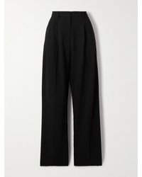 Carolina Herrera - Pleated Wool-Blend Wide-Leg Pants - Lyst