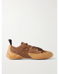Loewe - Grip Logo-Detailed Leather-Trimmed Suede And Tpu Sneakers - Lyst