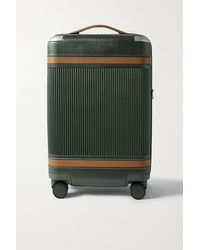 Paravel + Net Sustain Aviator Carry-on Vegan Leather-trimmed Recycled Hardshell Suitcase - Green