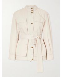 Moncler - Maitake Appliquéd Belted Gabardine Jacket - Lyst