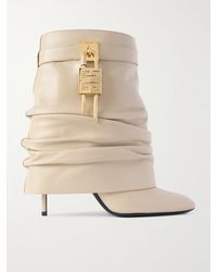 Givenchy - Shark Lock Ankle Boots Aus Gerafftem Leder Mit Verzierung - Lyst