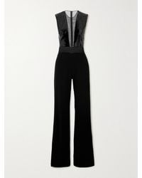 Galvan London - Sequined Tulle And Crepe Jumpsuit - Lyst