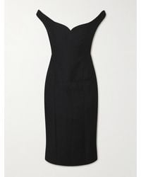 Calvin Klein - Anita Off-The-Shoulder Wool-Blend Dress - Lyst