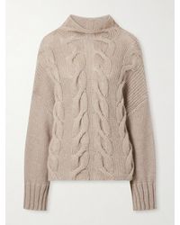 KHAITE - Nico Cable-Knit Cashmere, Mohair And Silk-Blend Turtleneck Sweater - Lyst