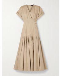 Proenza Schouler - Ciara Pleated Cotton-Blend Poplin Midi Dress - Lyst