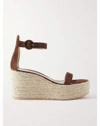 Gianvito Rossi - 45 Suede Espadrille Wedge Sandals - Lyst